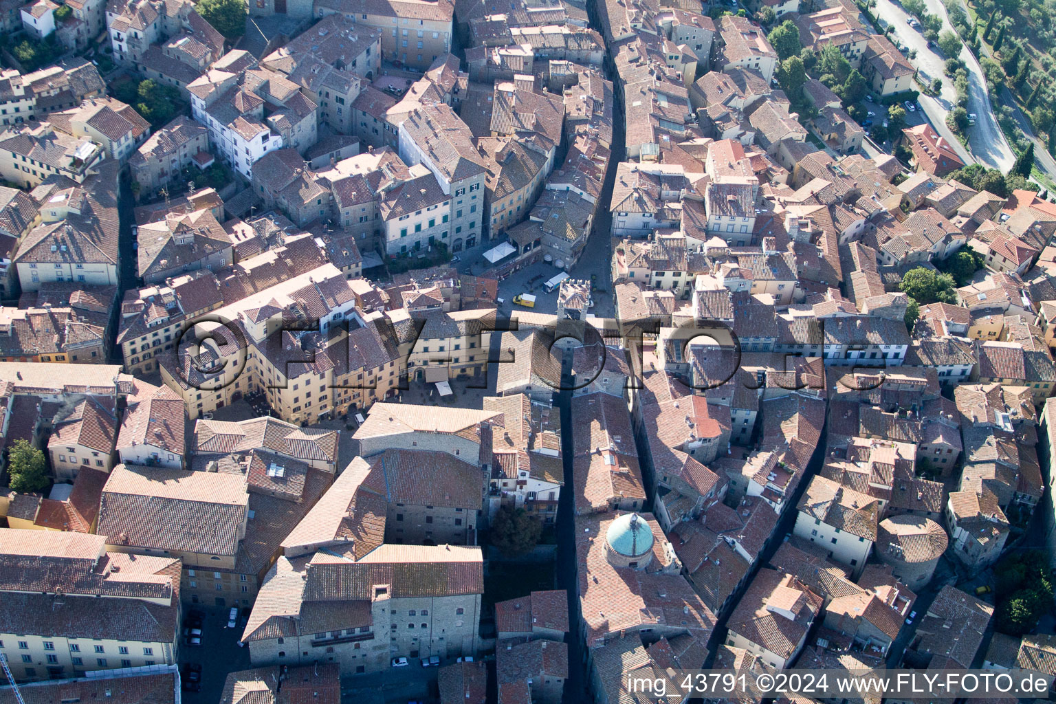 Oblique view of Cortona in the state Arezzo, Italy