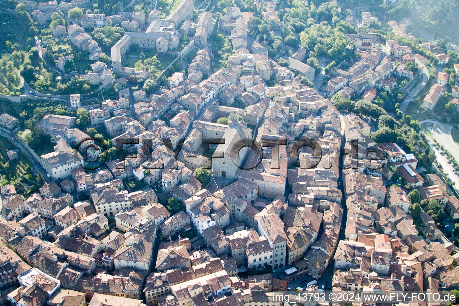 Cortona in the state Arezzo, Italy out of the air