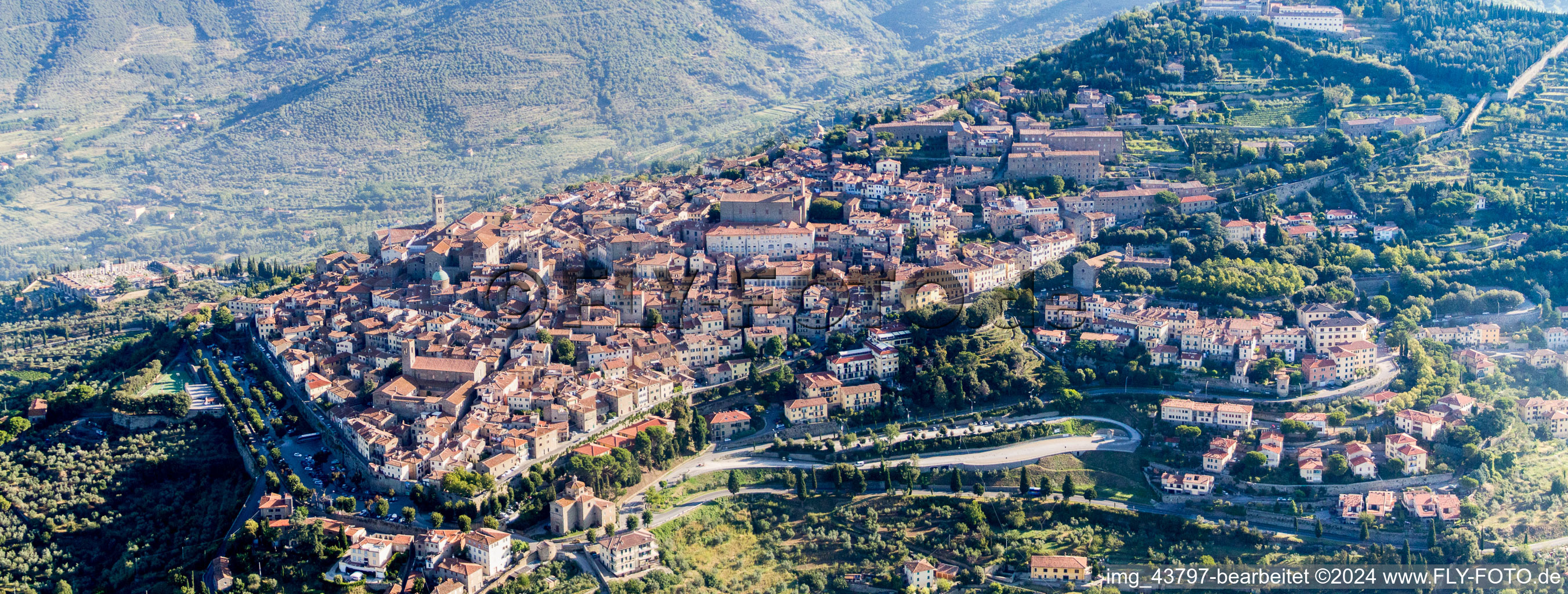 Old Town area and city center in Cortona in Toskana, Italy
