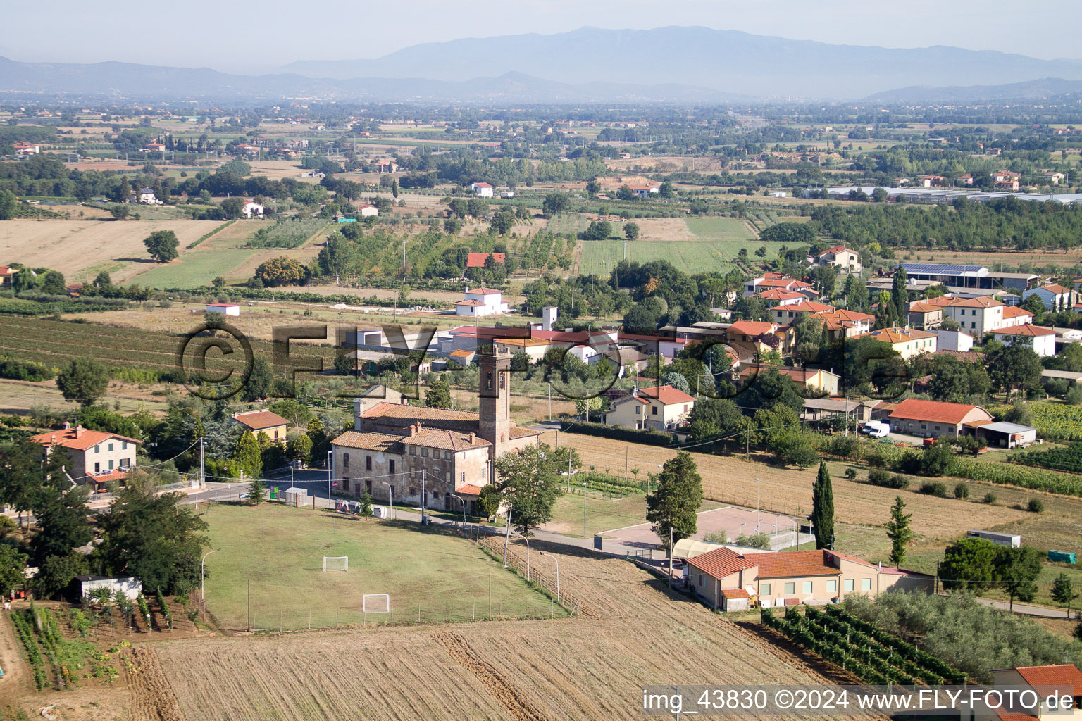 Castroncello in the state Tuscany, Italy seen from above