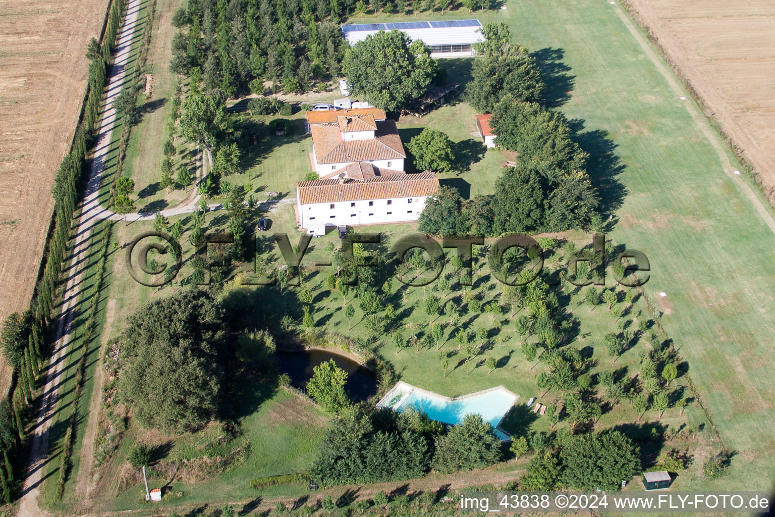 Bird's eye view of Castroncello in the state Tuscany, Italy