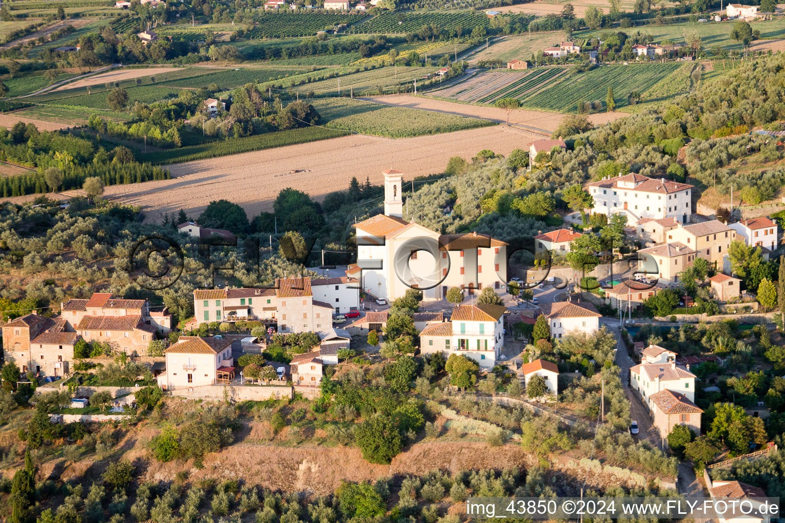 Poggiolo in the state Tuscany, Italy from the plane