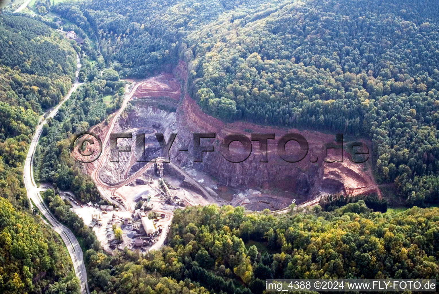 Quarry in Waldhambach in the state Rhineland-Palatinate, Germany out of the air