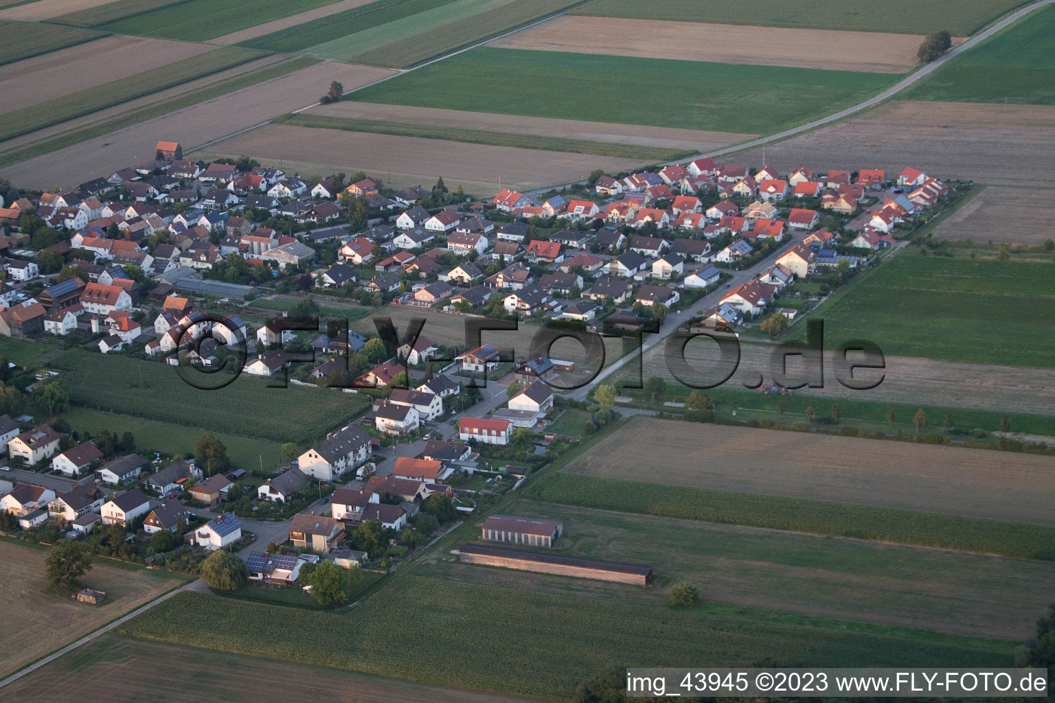 Oblique view of District Hayna in Herxheim bei Landau/Pfalz in the state Rhineland-Palatinate, Germany