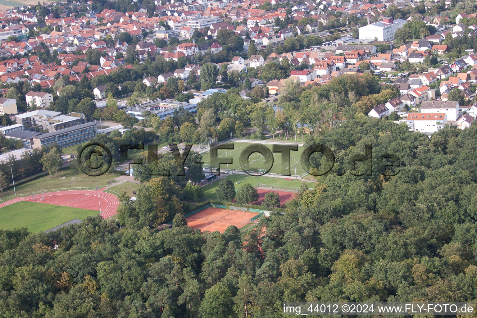 Kandel in the state Rhineland-Palatinate, Germany from the plane