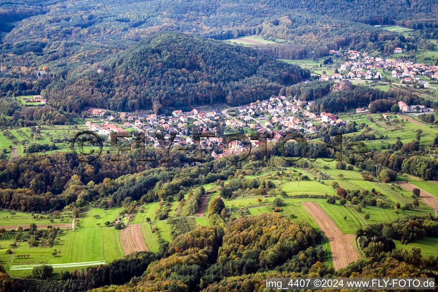 District Stein in Gossersweiler-Stein in the state Rhineland-Palatinate, Germany out of the air