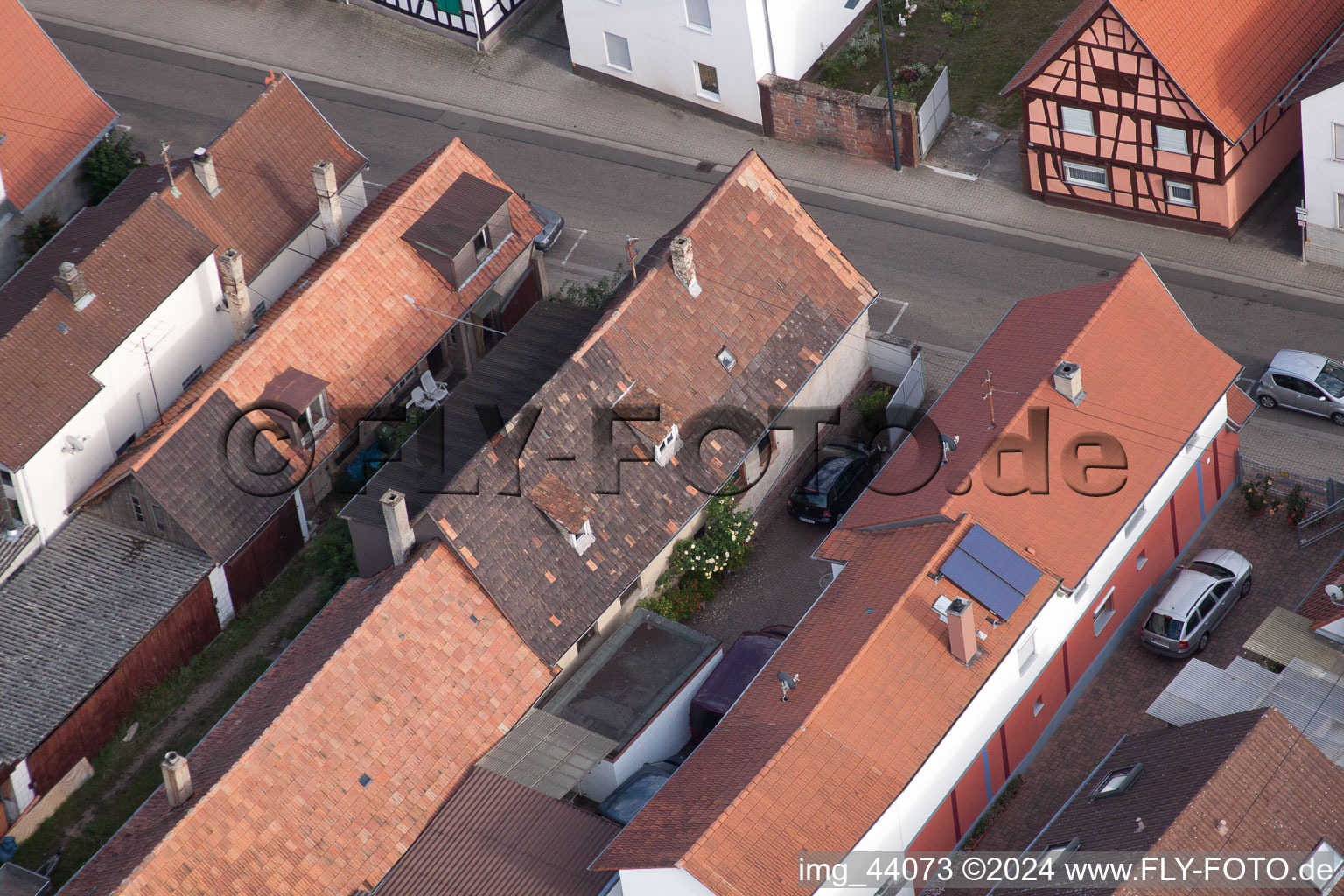 Aerial photograpy of Saarstr in Kandel in the state Rhineland-Palatinate, Germany