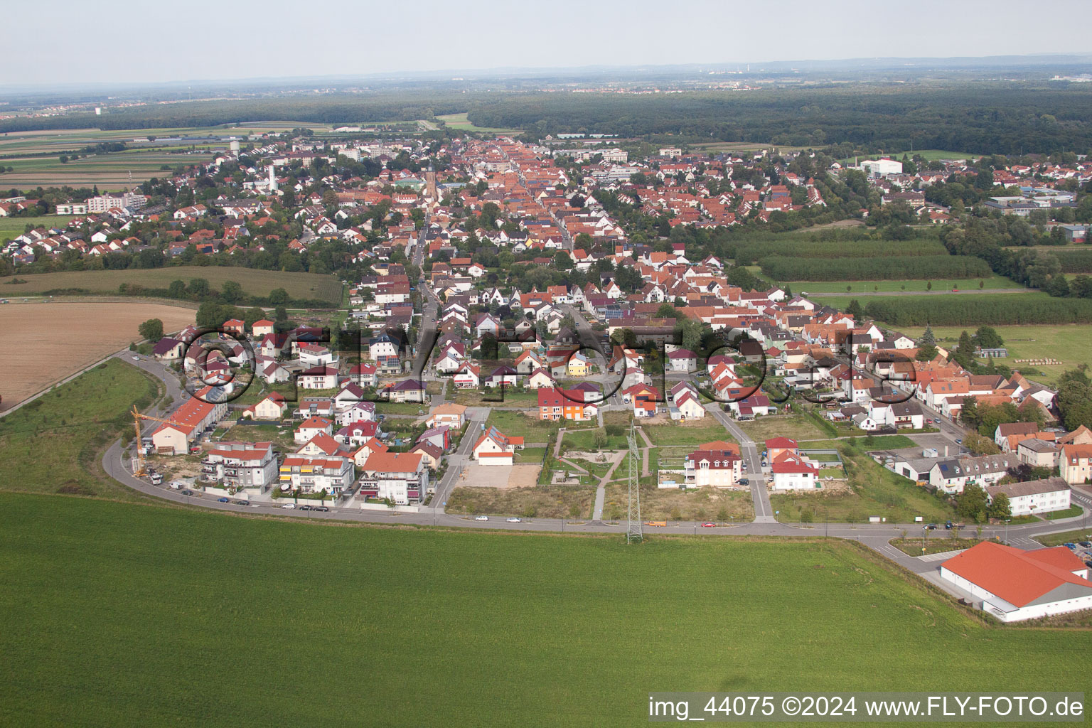 Bird's eye view of Kandel in the state Rhineland-Palatinate, Germany