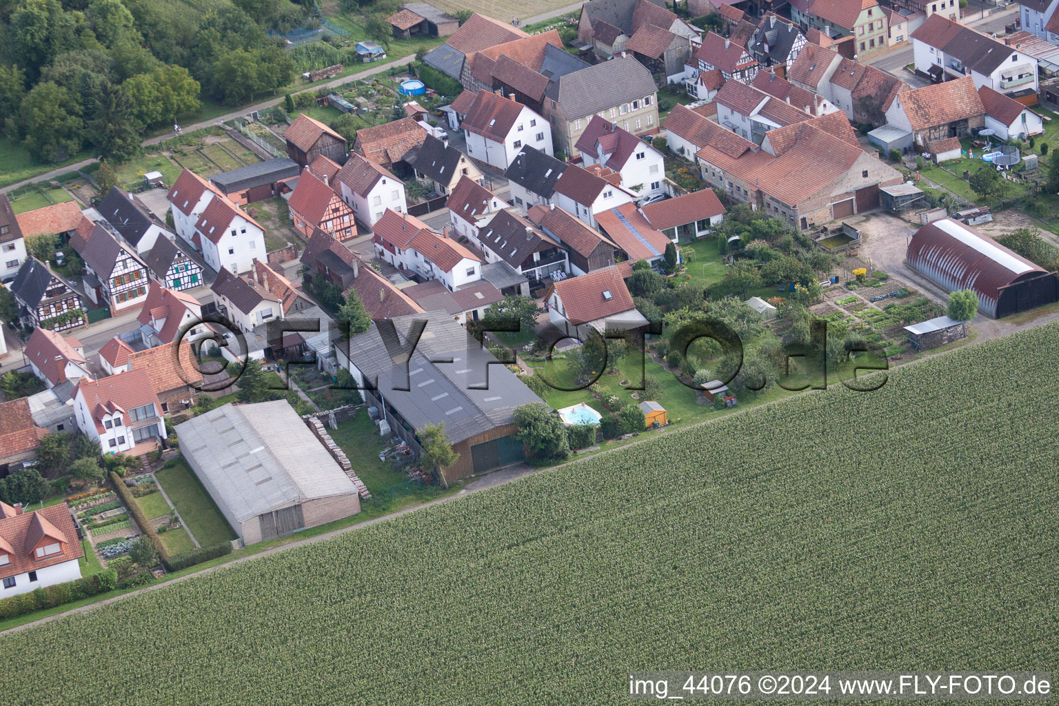 Saarstr in Kandel in the state Rhineland-Palatinate, Germany from above