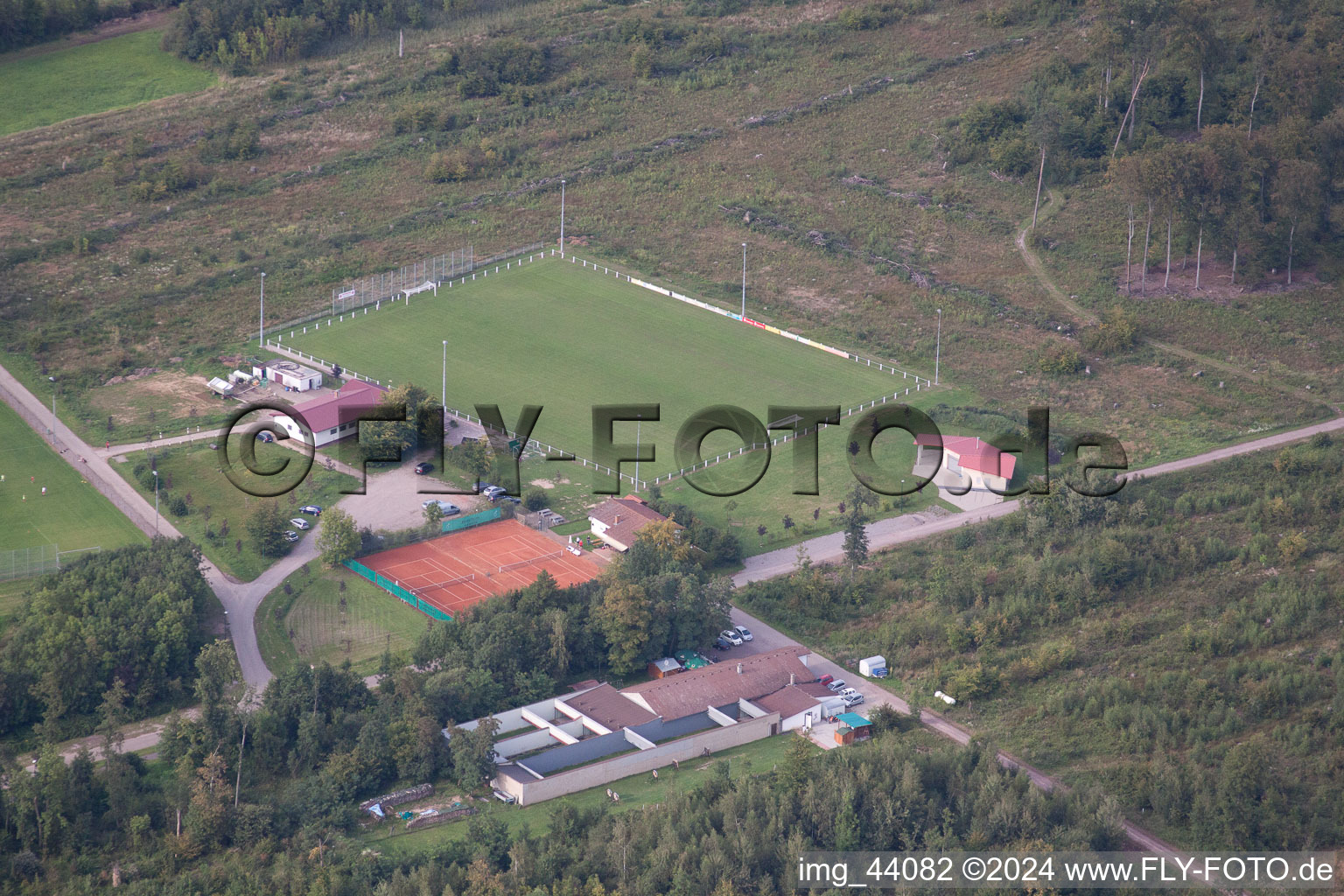 Steinweiler in the state Rhineland-Palatinate, Germany seen from a drone