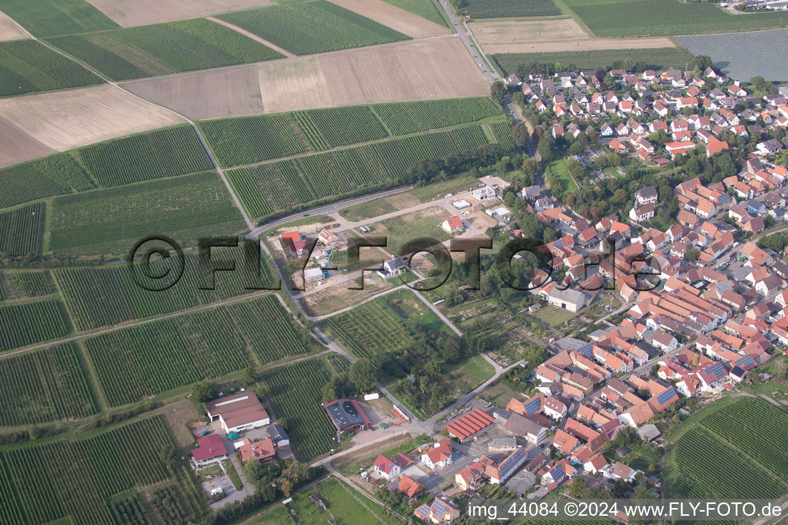 Drone recording of Impflingen in the state Rhineland-Palatinate, Germany