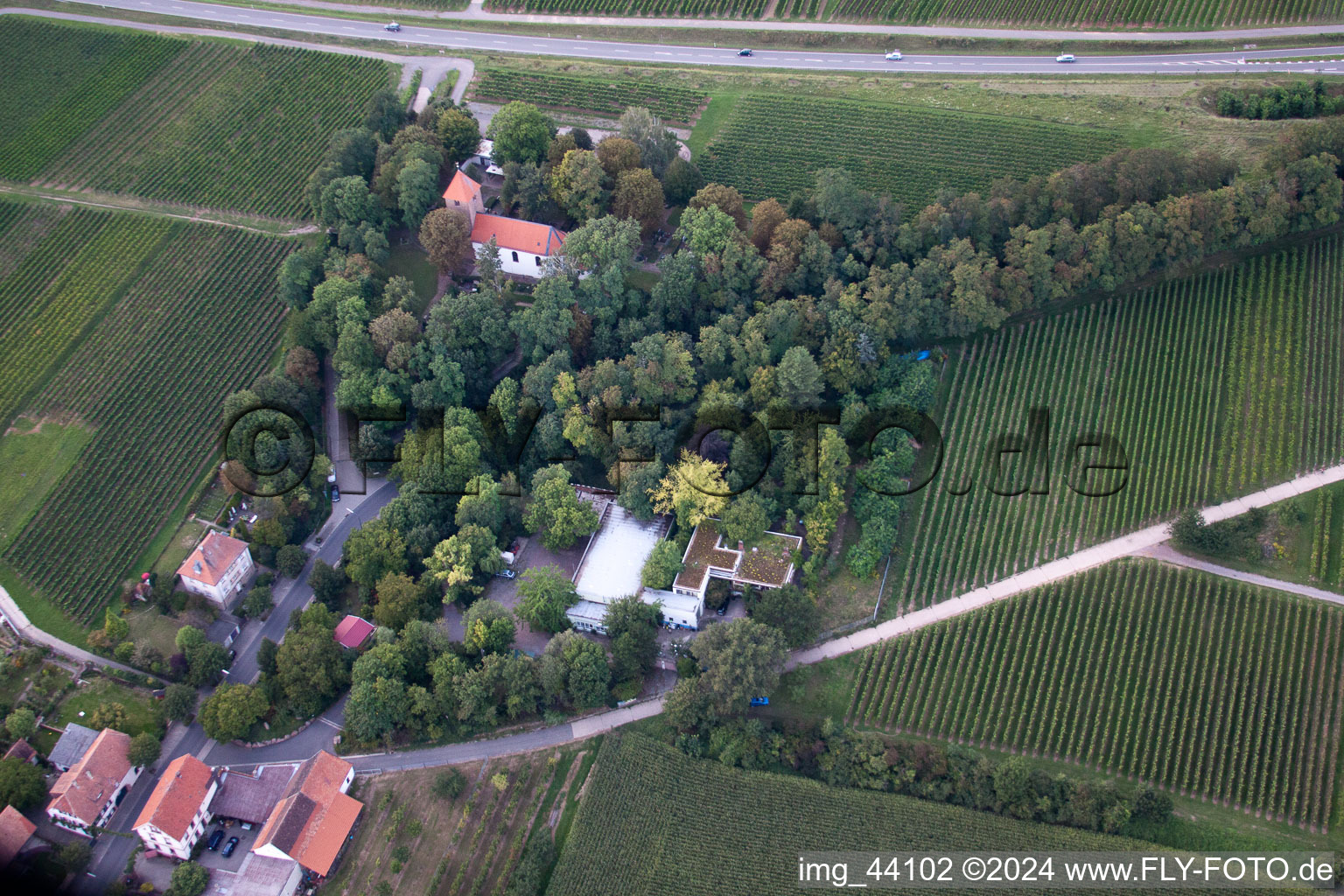Aerial photograpy of SEKA Schutzbeventil GmbH company premises with halls, company buildings and production facilities in the district Wollmesheim in Landau in der Pfalz in the state Rhineland-Palatinate, Germany