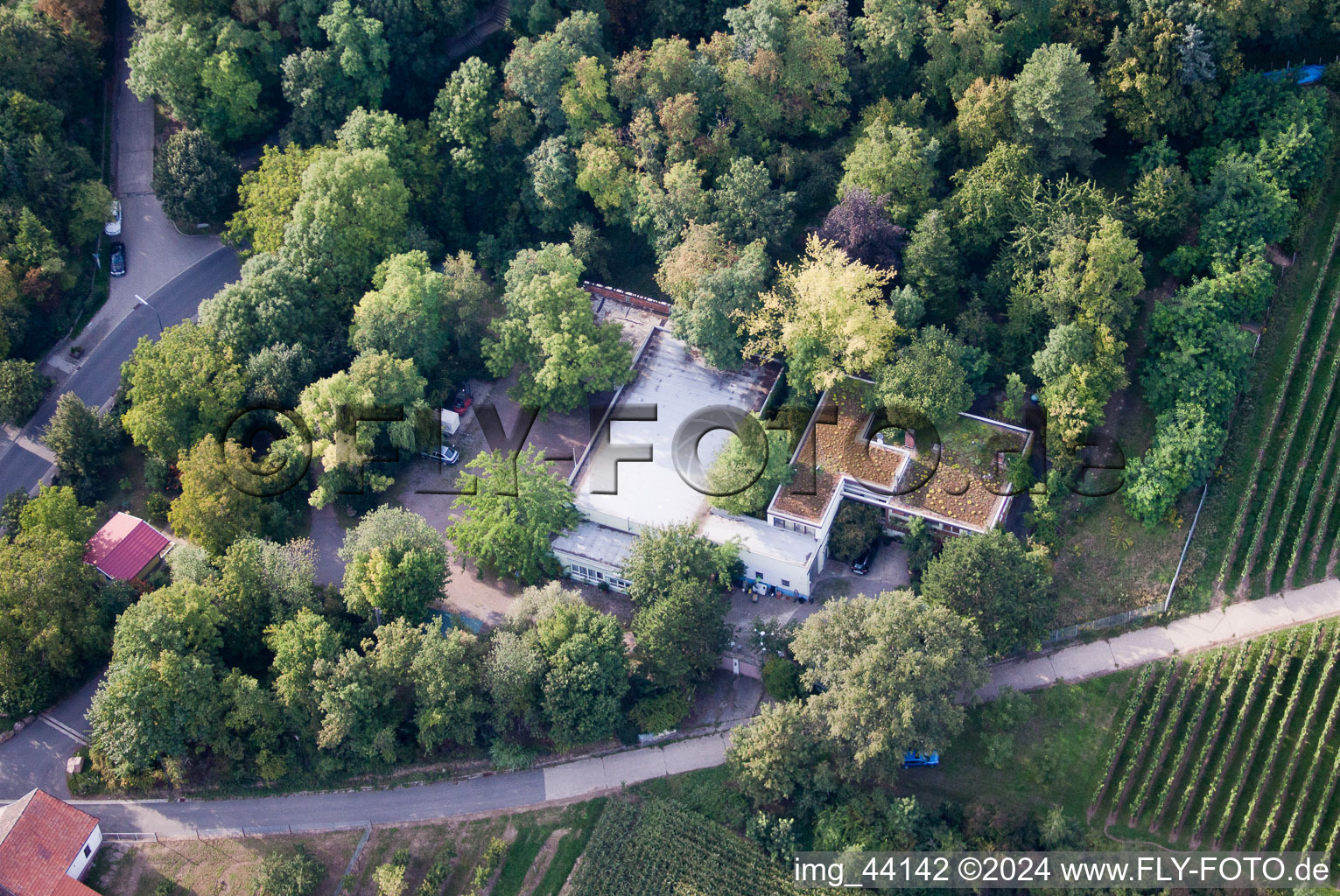 Company premises of SEKA Schutzbelüftung GmbH with halls, company buildings and production facilities in the district Wollmesheim in Landau in der Pfalz in the state Rhineland-Palatinate, Germany out of the air