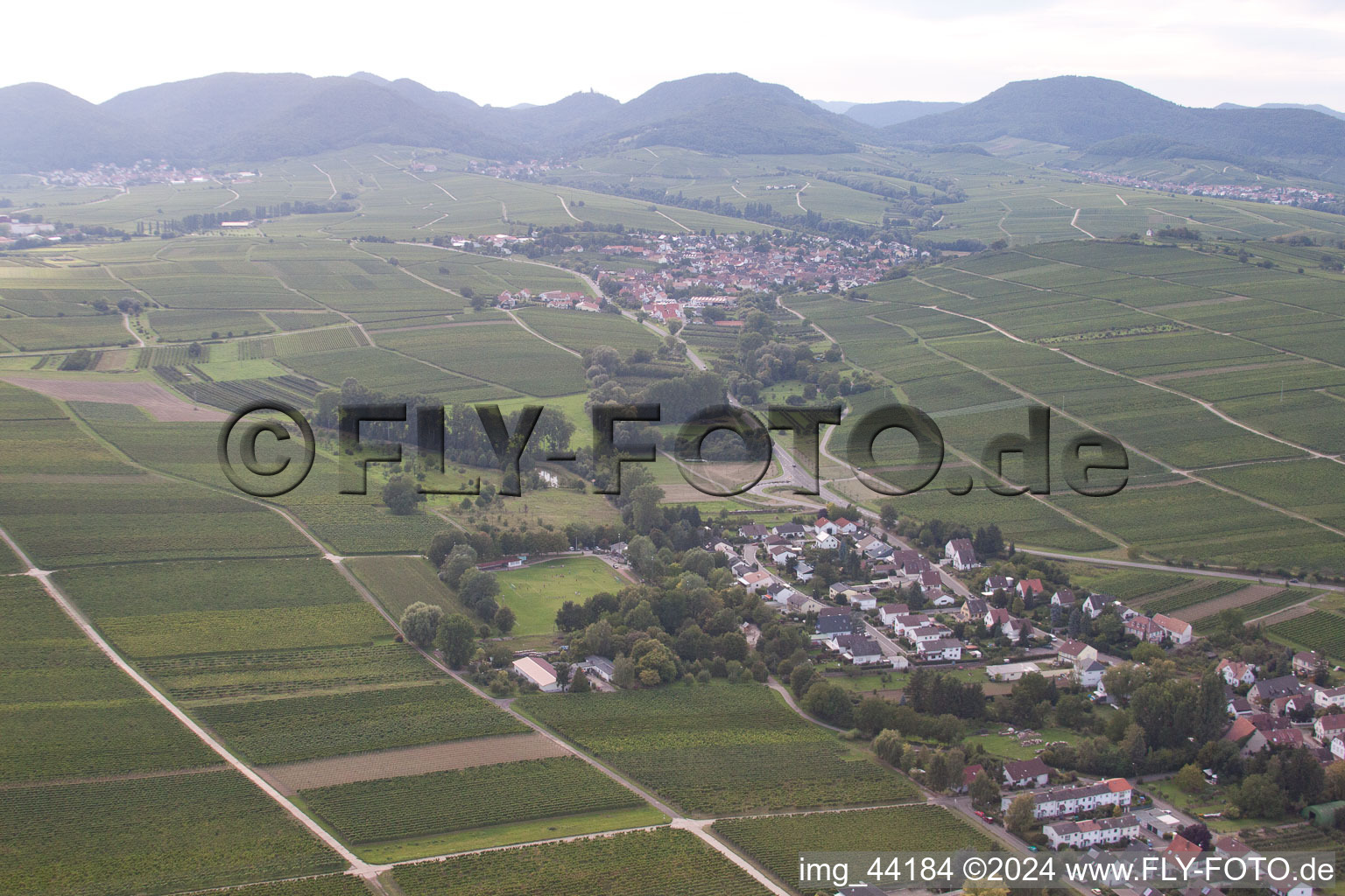 District Wollmesheim in Landau in der Pfalz in the state Rhineland-Palatinate, Germany from a drone