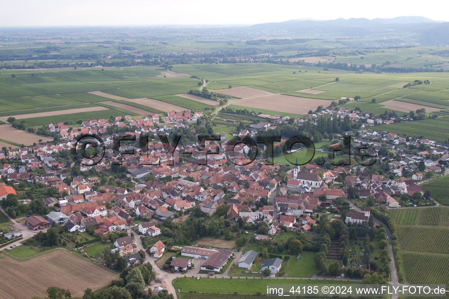 Bird's eye view of District Mörzheim in Landau in der Pfalz in the state Rhineland-Palatinate, Germany