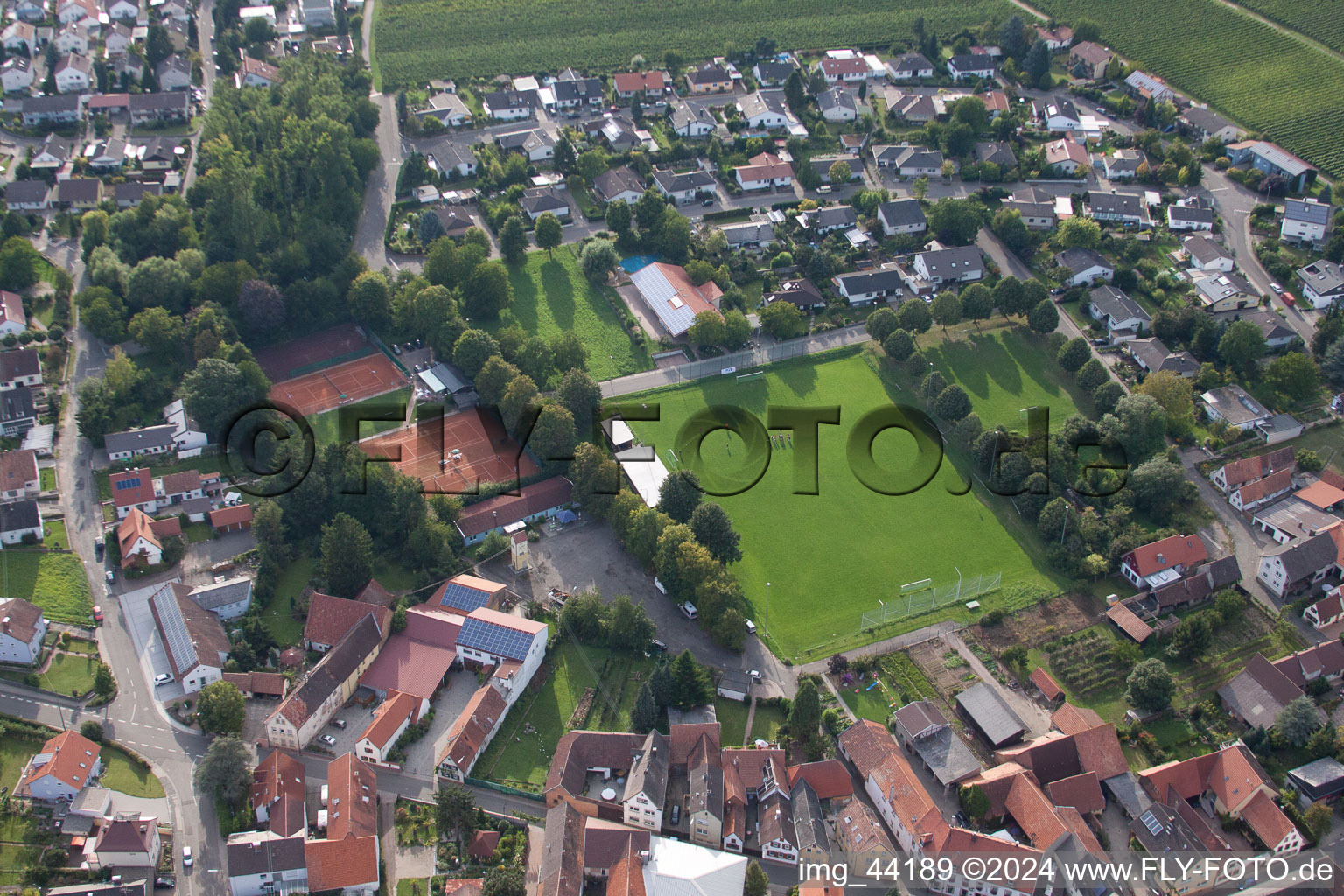 District Mörzheim in Landau in der Pfalz in the state Rhineland-Palatinate, Germany from the drone perspective