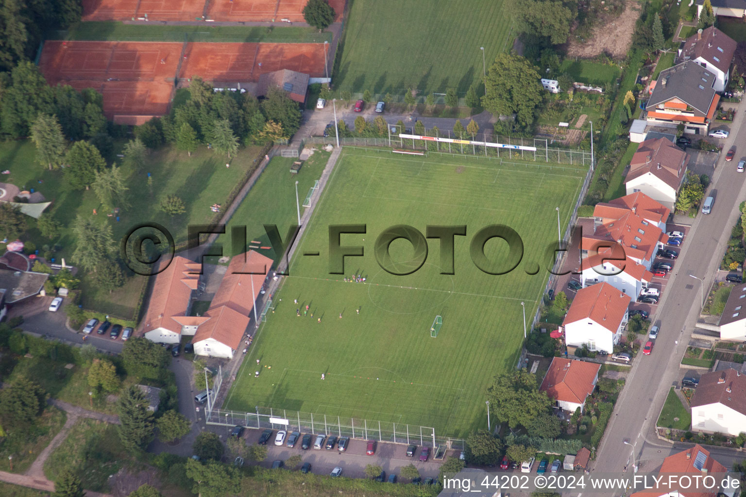 Aerial photograpy of District Klingen in Heuchelheim-Klingen in the state Rhineland-Palatinate, Germany