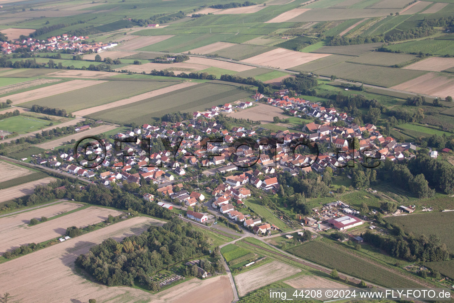 Barbelroth in the state Rhineland-Palatinate, Germany seen from above