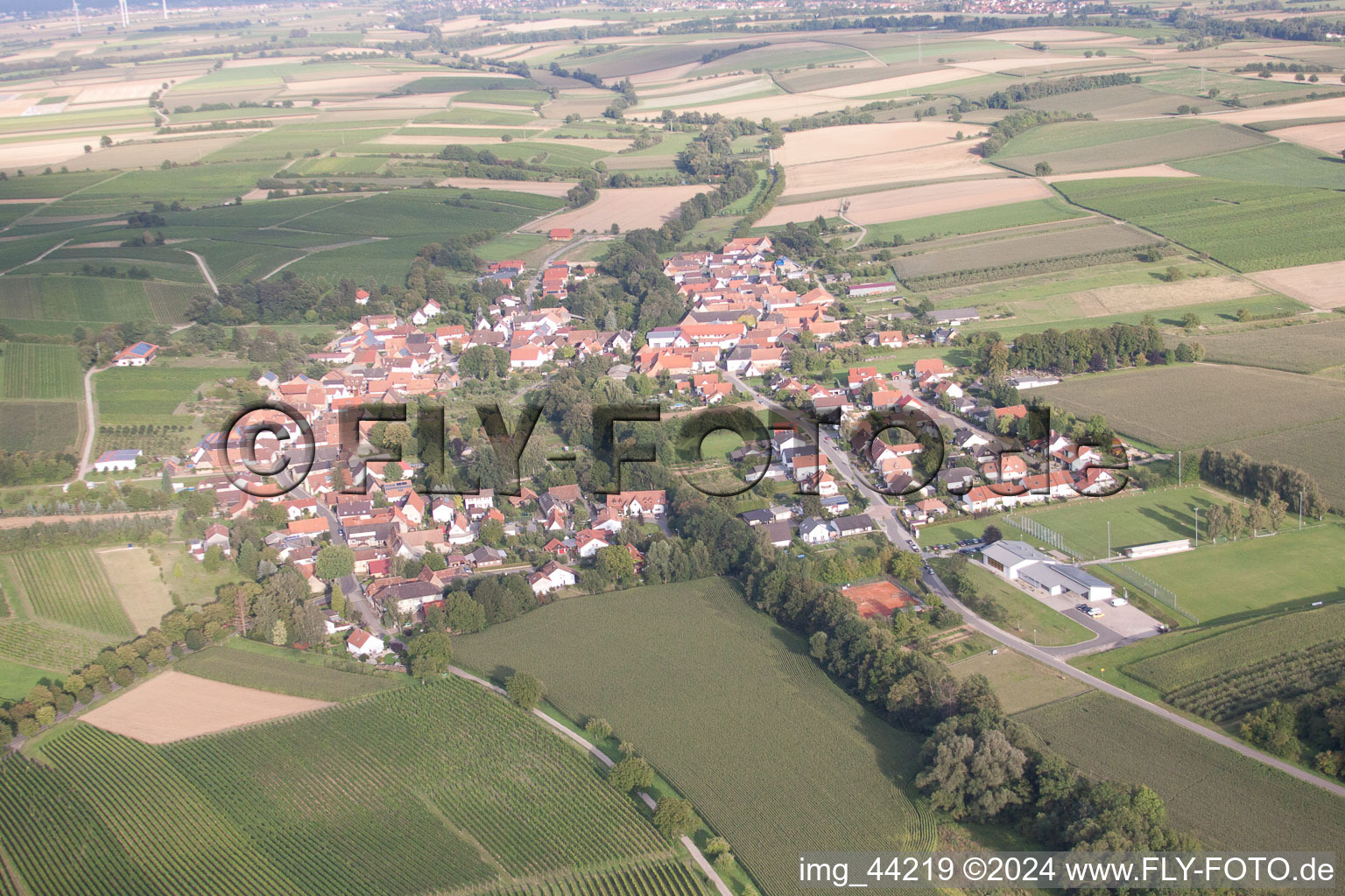 Dierbach in the state Rhineland-Palatinate, Germany seen from a drone