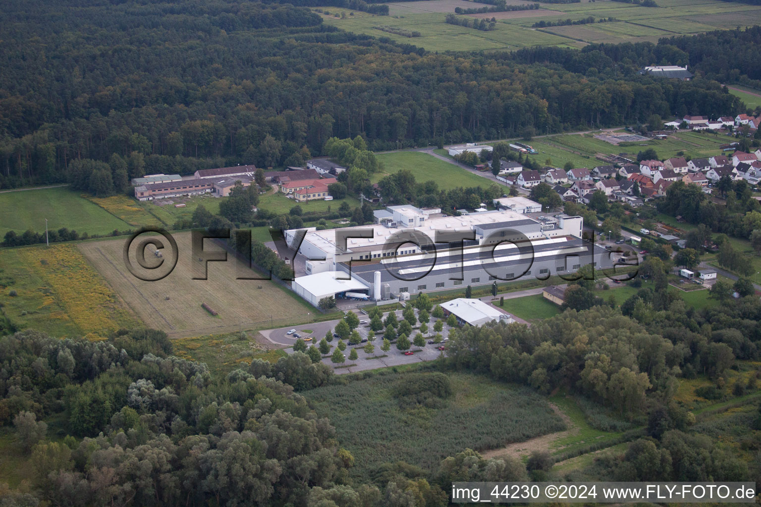 District Schaidt in Wörth am Rhein in the state Rhineland-Palatinate, Germany viewn from the air