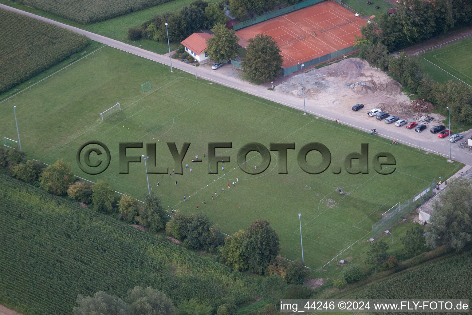 Minfeld in the state Rhineland-Palatinate, Germany seen from a drone