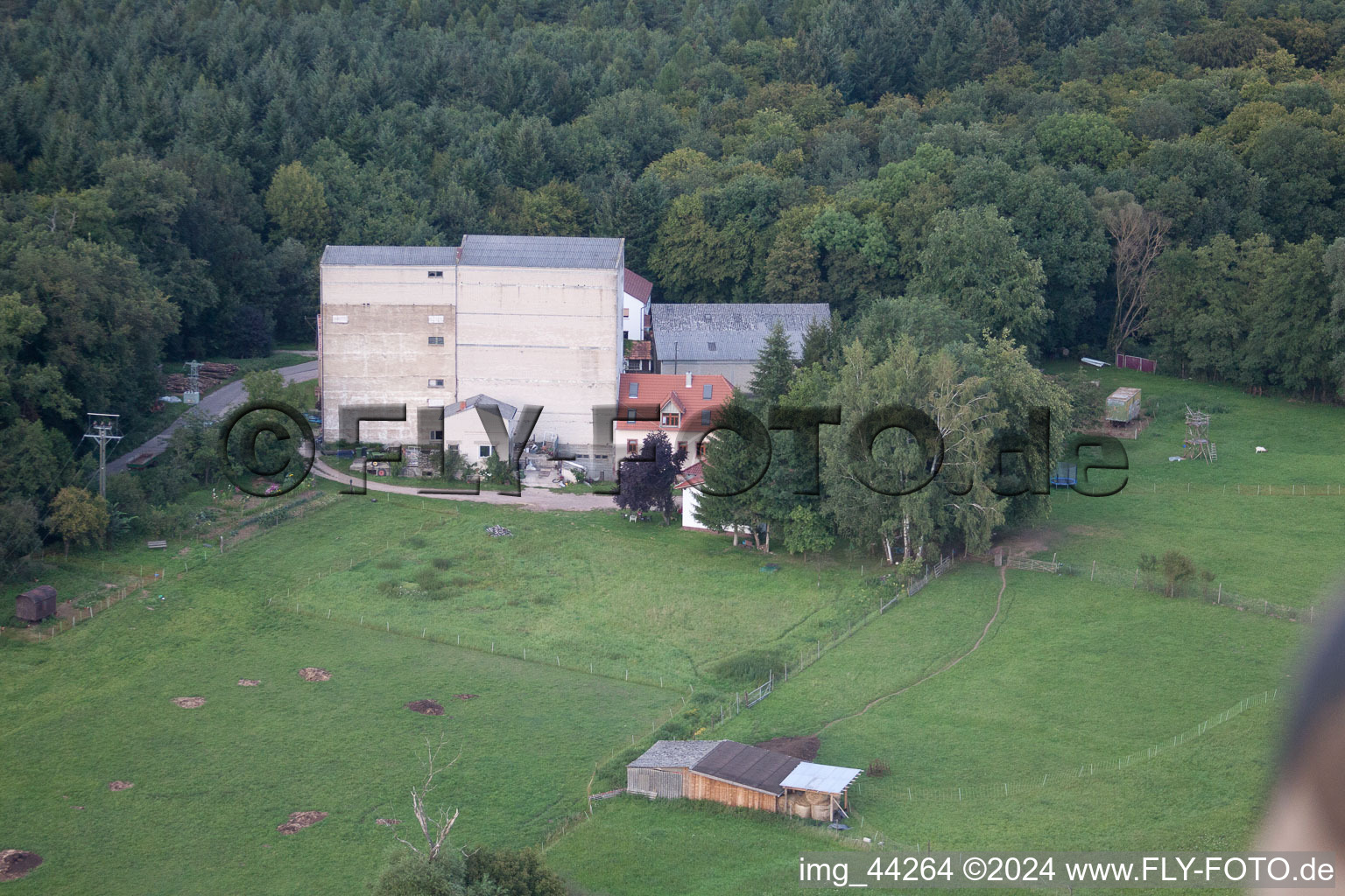 Aerial photograpy of Minfeld in the state Rhineland-Palatinate, Germany