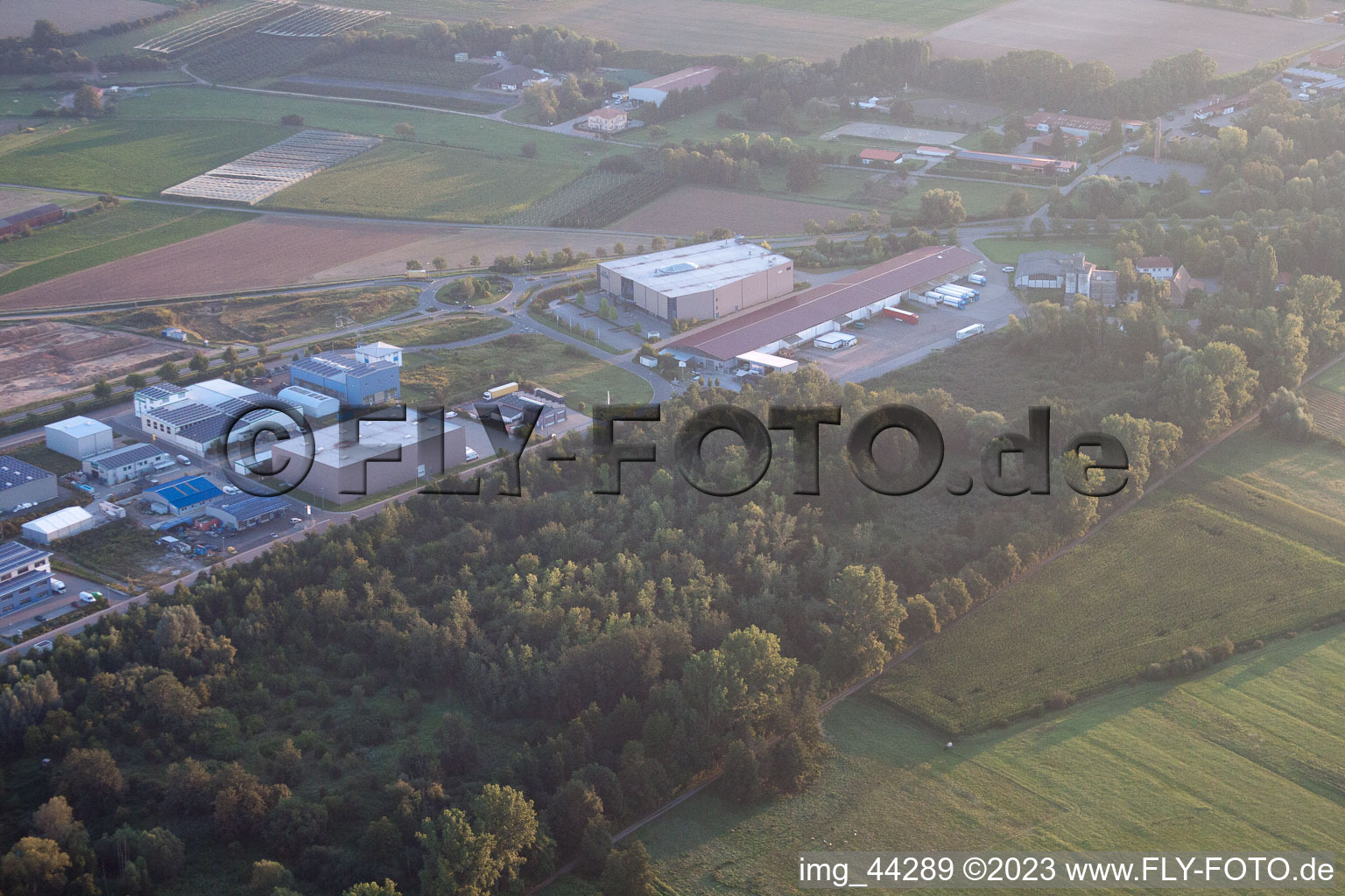 Industrial area in the district Herxheim in Herxheim bei Landau in the state Rhineland-Palatinate, Germany