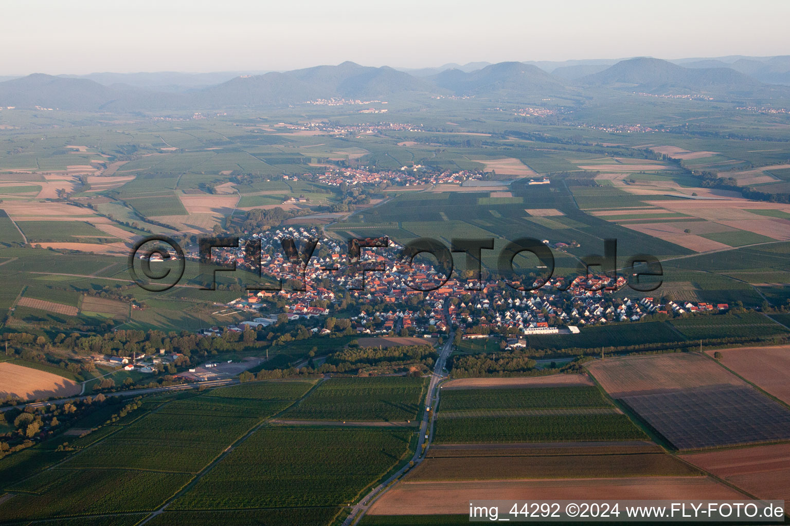 Insheim in the state Rhineland-Palatinate, Germany seen from a drone