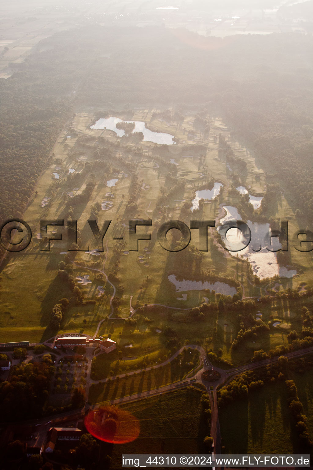 Golf Club Dreihof in Essingen in the state Rhineland-Palatinate, Germany seen from above