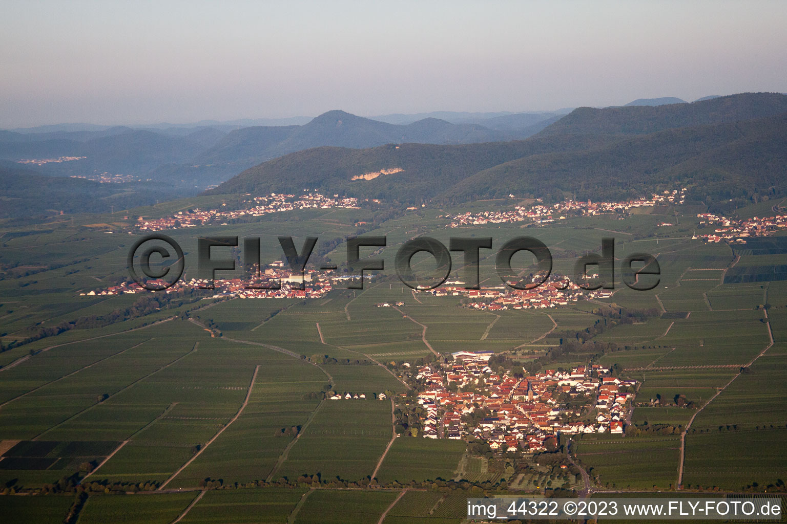 Edesheim in the state Rhineland-Palatinate, Germany seen from a drone