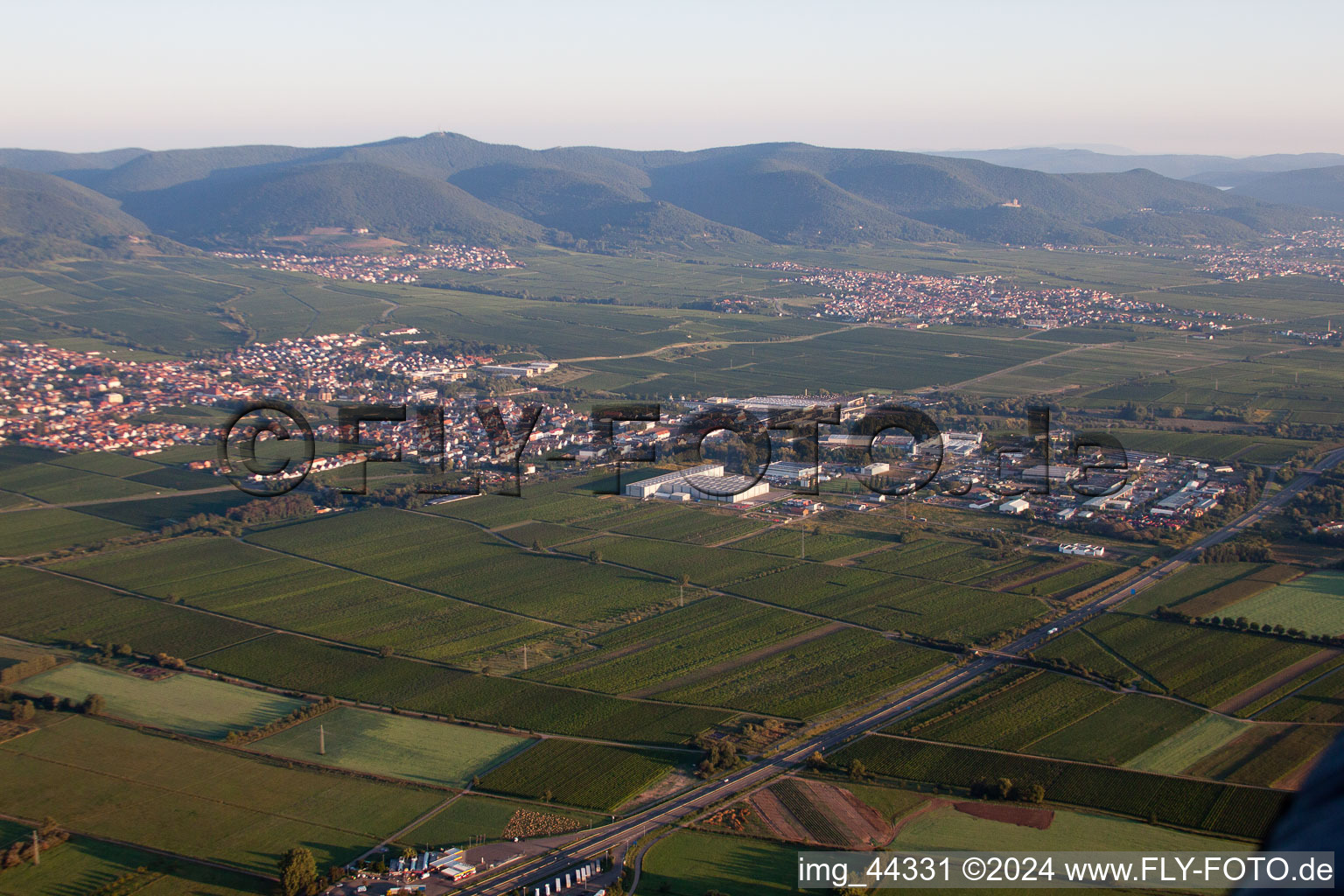 Drone image of Edenkoben in the state Rhineland-Palatinate, Germany