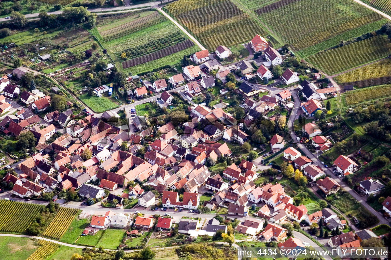 Aerial photograpy of Gleiszellen-Gleishohrbach in the district Gleishorbach in Gleiszellen-Gleishorbach in the state Rhineland-Palatinate, Germany