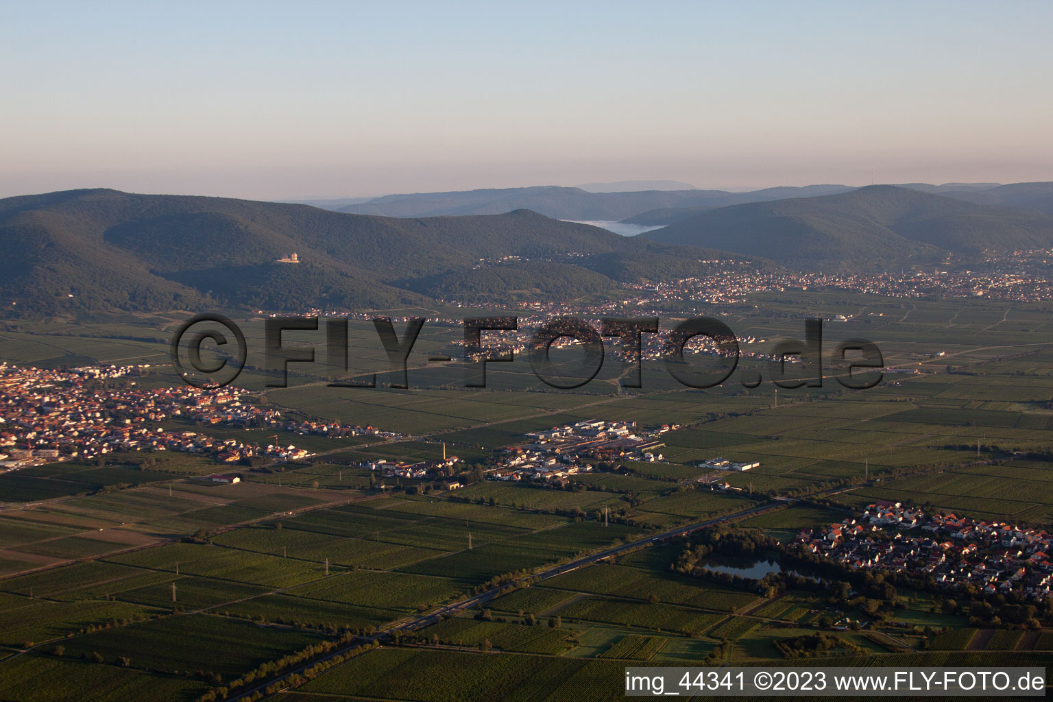 Aerial view of Maikammer in the state Rhineland-Palatinate, Germany