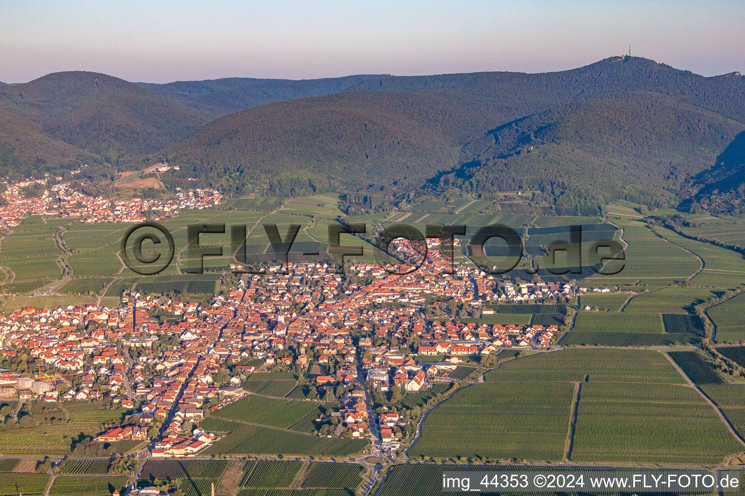 Maikammer in the state Rhineland-Palatinate, Germany from above