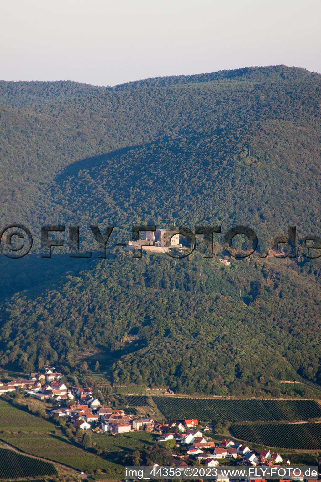 Hambach Castle in the district Hambach an der Weinstraße in Neustadt an der Weinstraße in the state Rhineland-Palatinate, Germany from above