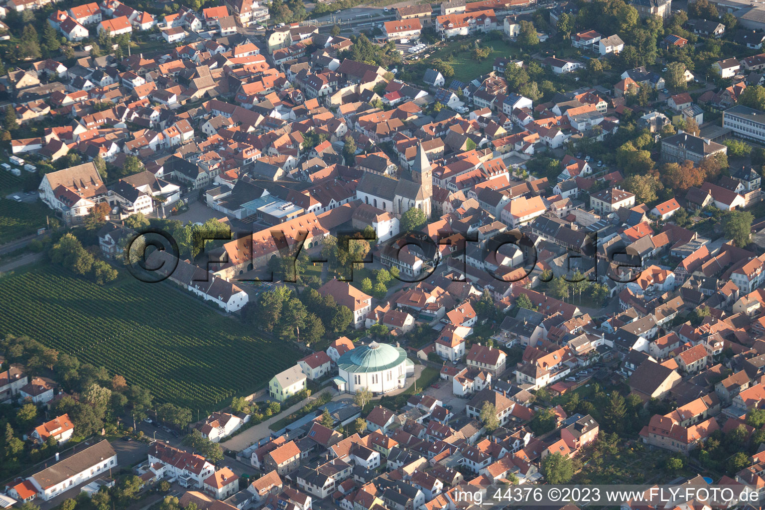 District Mußbach in Neustadt an der Weinstraße in the state Rhineland-Palatinate, Germany viewn from the air