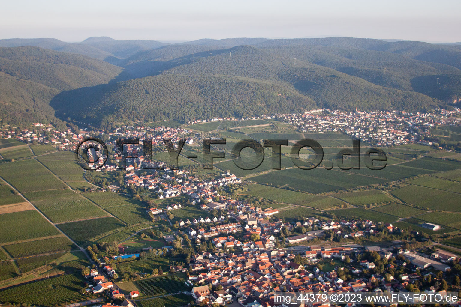 Drone image of District Mußbach in Neustadt an der Weinstraße in the state Rhineland-Palatinate, Germany