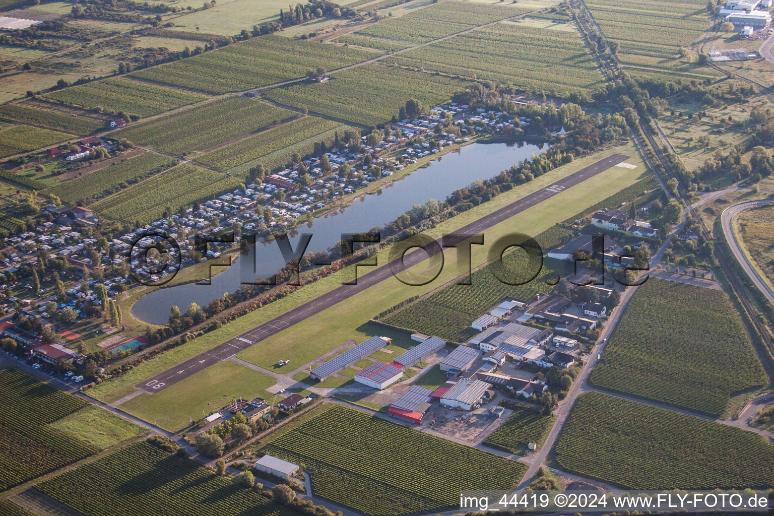 Airfield at Almensee in Bad Dürkheim in the state Rhineland-Palatinate, Germany