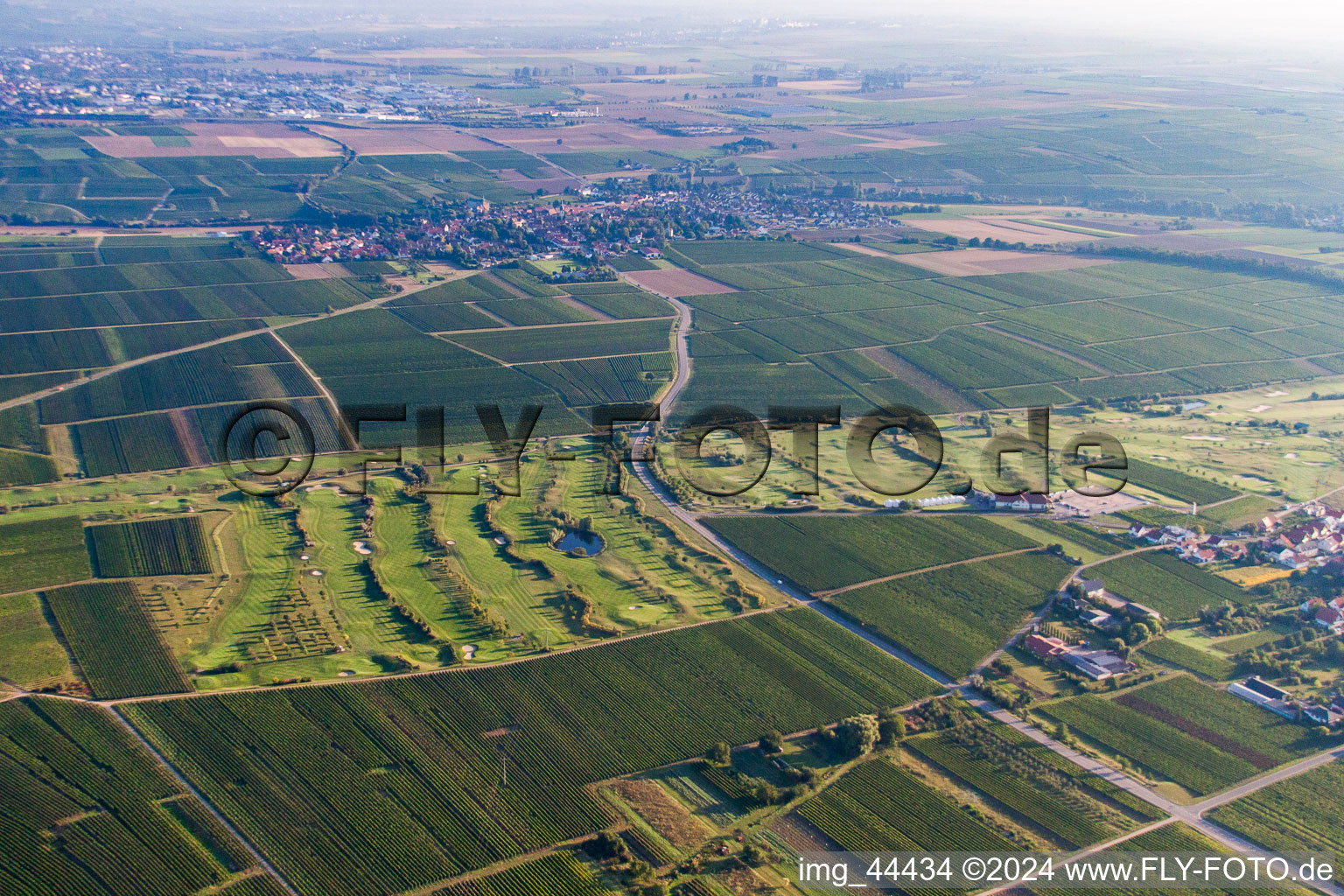 Aerial photograpy of Golf Club German Wine Route in Dackenheim in the state Rhineland-Palatinate, Germany