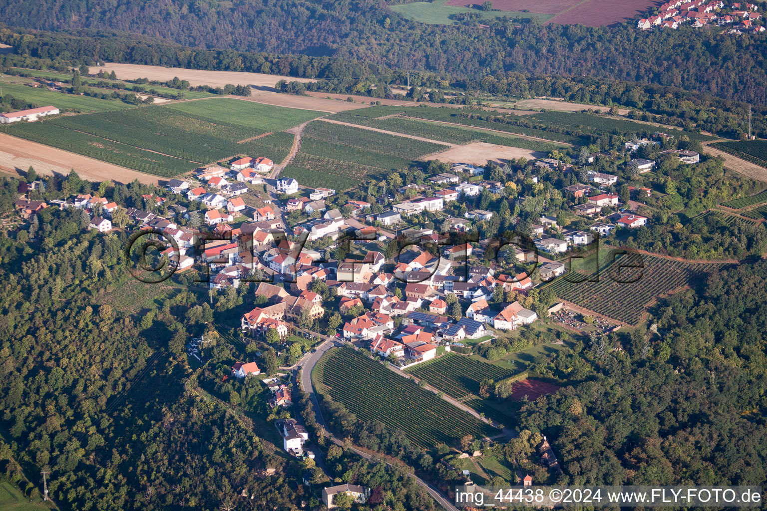 Battenberg in the state Rhineland-Palatinate, Germany from the plane