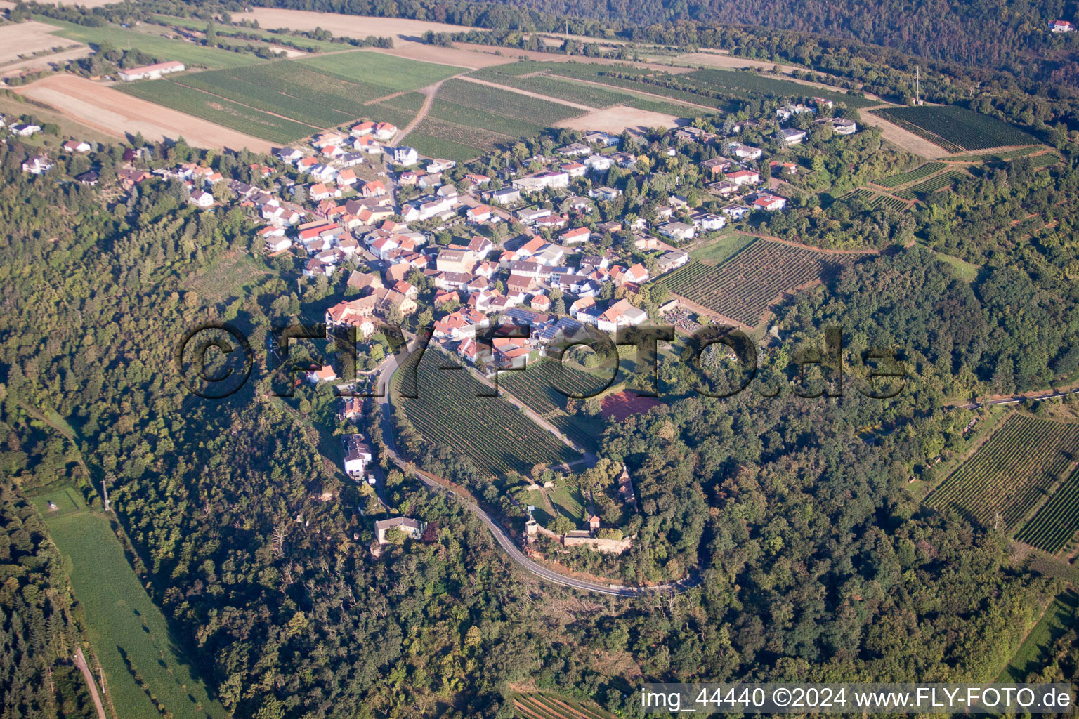 Bird's eye view of Battenberg in the state Rhineland-Palatinate, Germany