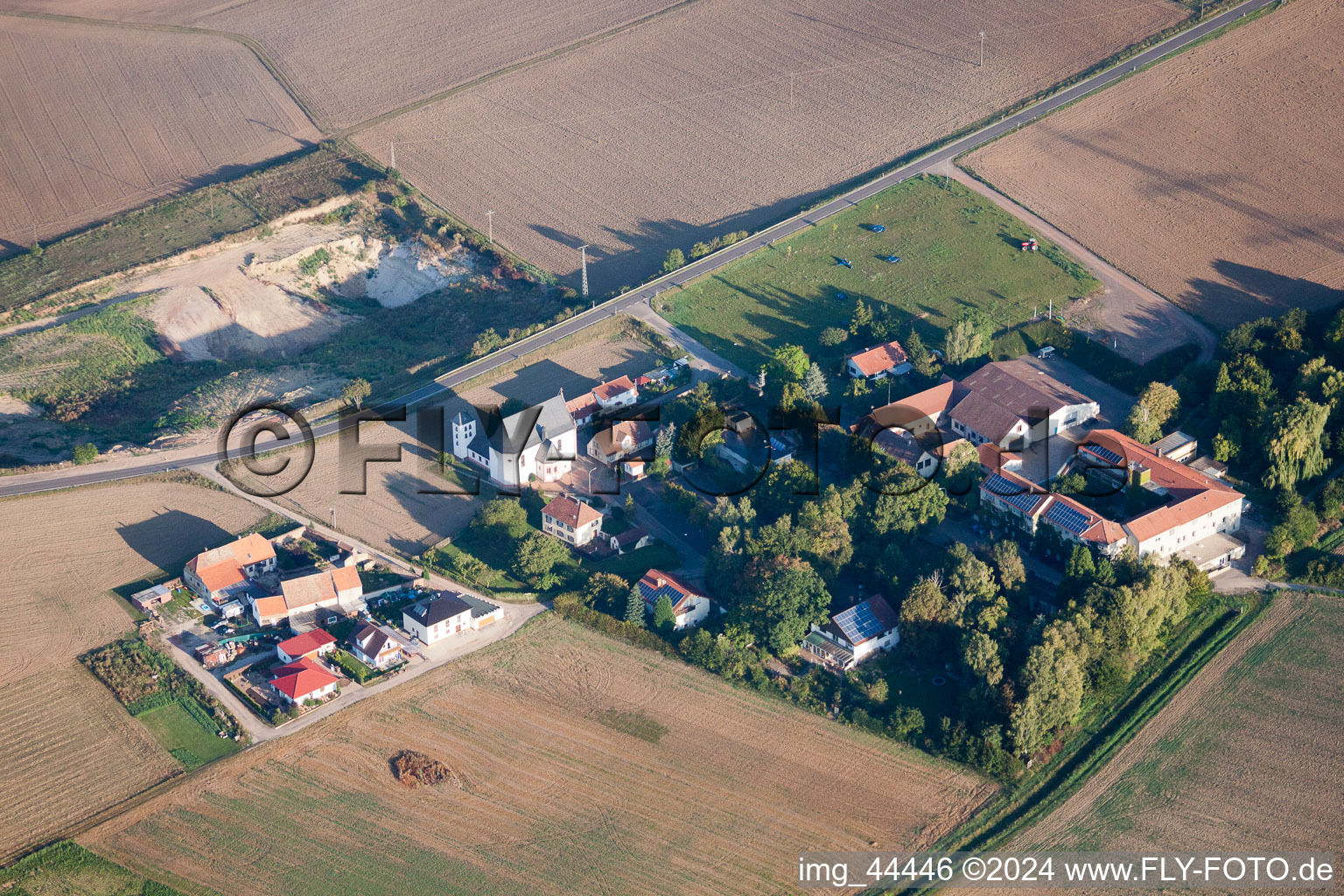 Quirnheim in the state Rhineland-Palatinate, Germany from above