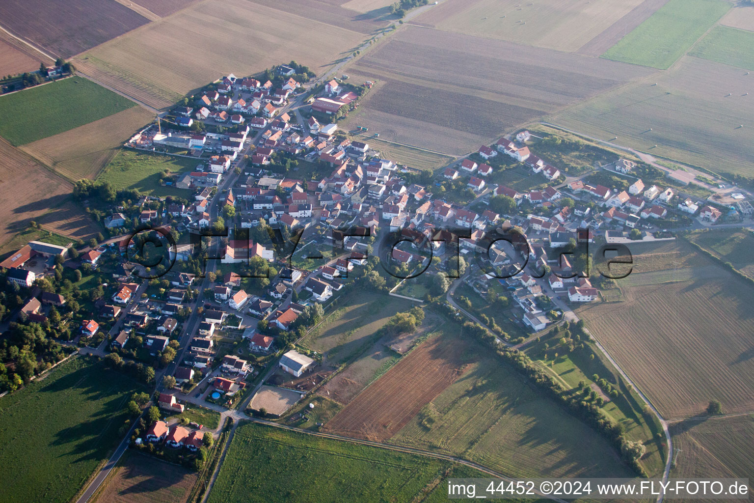 Quirnheim in the state Rhineland-Palatinate, Germany from the plane