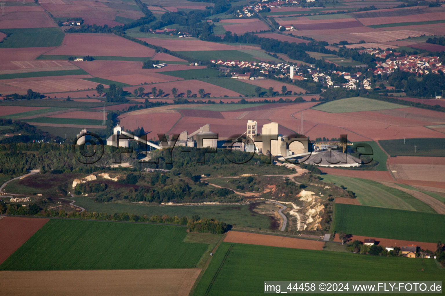 Aerial view of Rüssingen in the state Rhineland-Palatinate, Germany