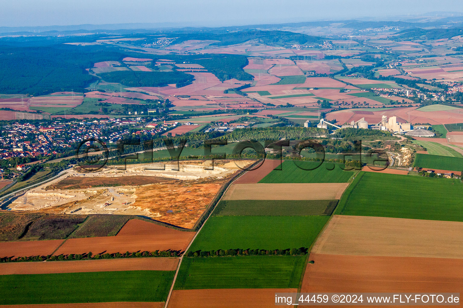 Aerial view of Village view in Rüssingen in the state Rhineland-Palatinate, Germany