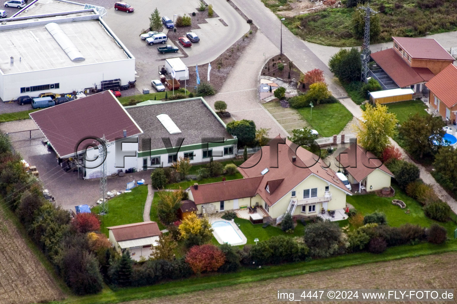 Entrance from the east in Freckenfeld in the state Rhineland-Palatinate, Germany