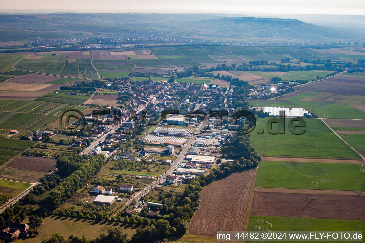 Town View of the streets and houses of the residential areas in Pfaffen-Schwabenheim in the state Rhineland-Palatinate