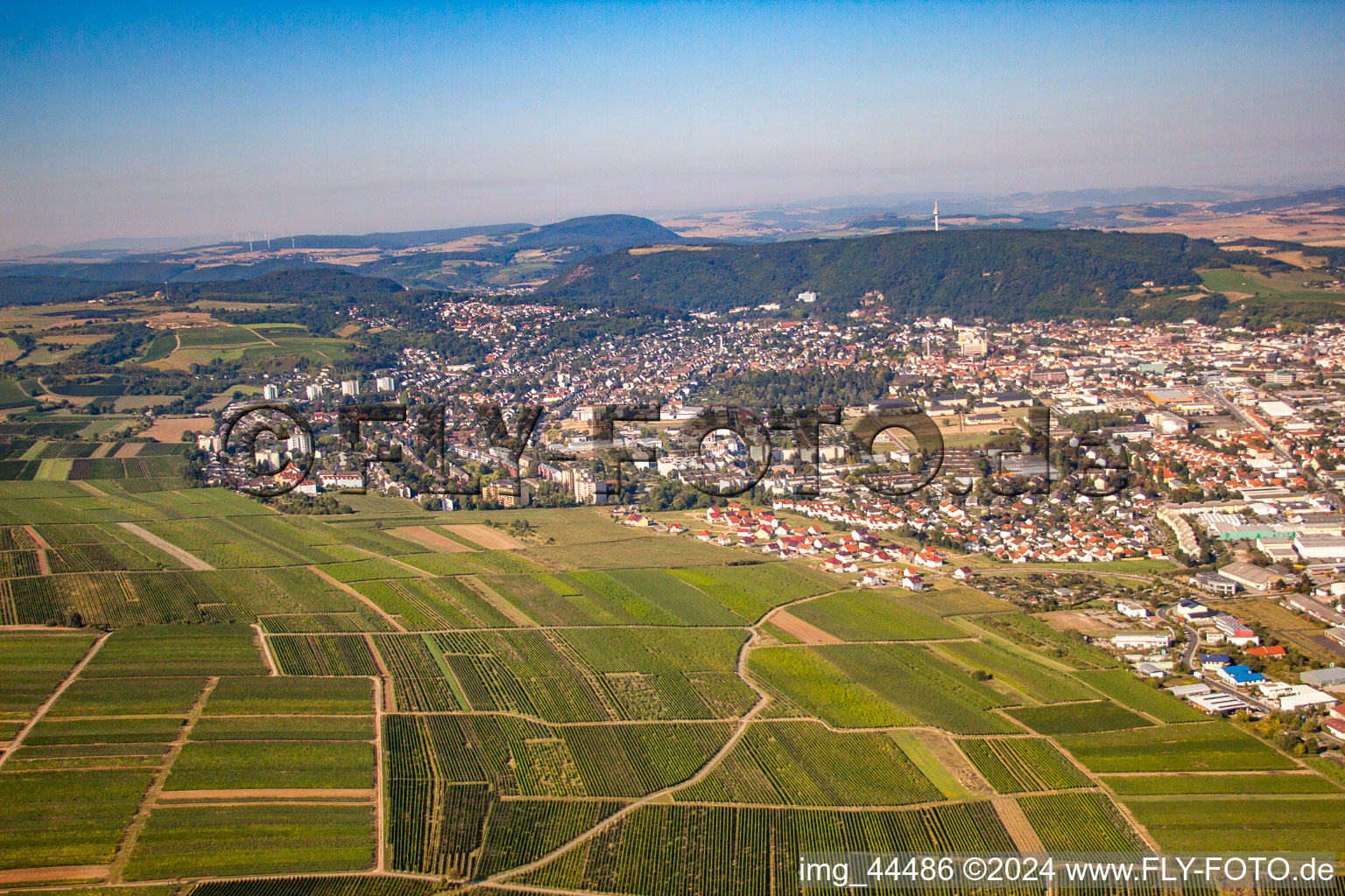 Town View of the streets and houses of the residential areas in Bad Kreuznach in the state Rhineland-Palatinate