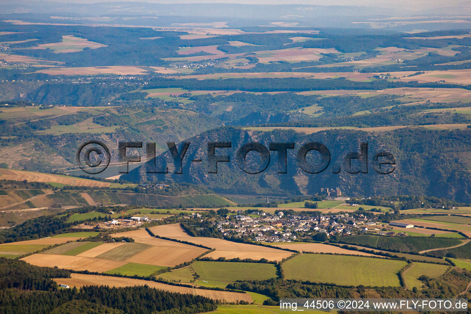 Oblique view of Loreley in the state Rhineland-Palatinate, Germany