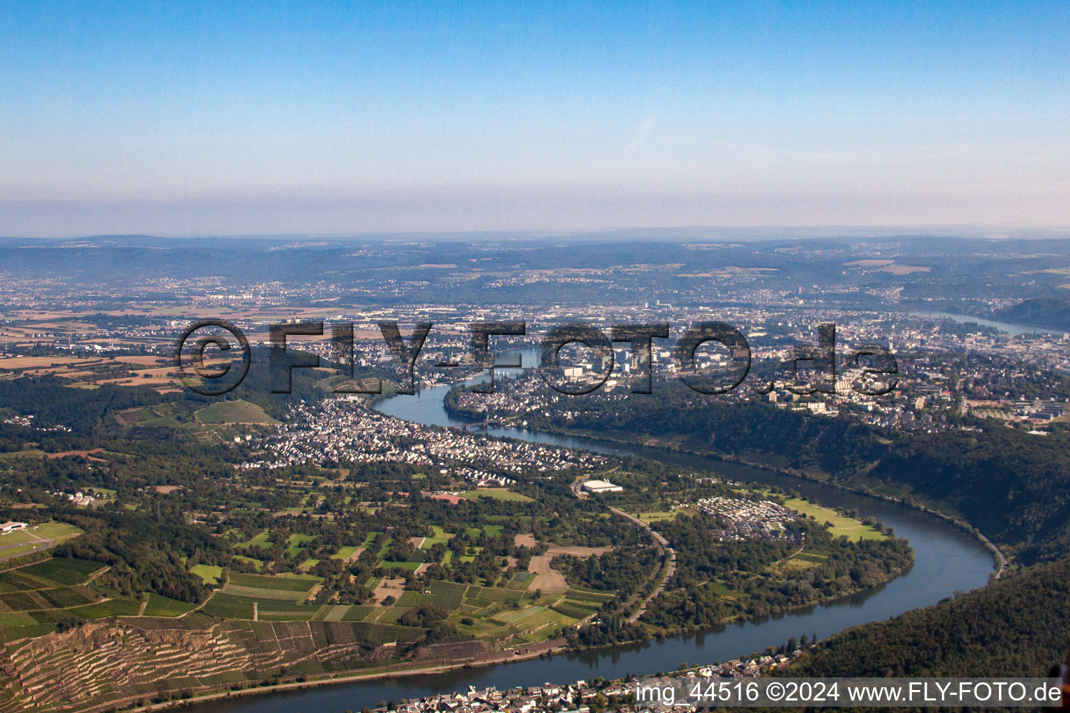 Moselle in the district Güls in Koblenz in the state Rhineland-Palatinate, Germany